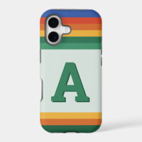 Retro rainbow stripe monogram