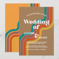 Retro Rainbow Stripes Vintage Wedding