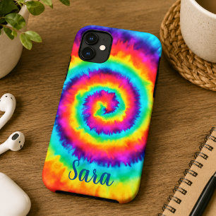 Retro Rainbow Tie Dye Case-Mate iPhone Case