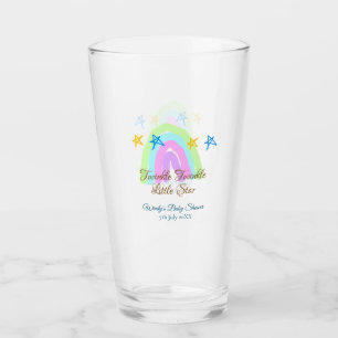 Retro rainbow twinkle twinkle little stars baby sh glass