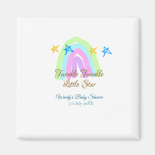 Retro rainbow twinkle twinkle little stars baby sh magnet