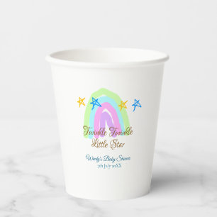 Retro rainbow twinkle twinkle little stars baby sh paper cups