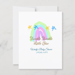 Retro rainbow twinkle twinkle little stars baby sh postcard
