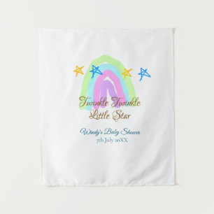 Retro rainbow twinkle twinkle little stars baby sh tapestry