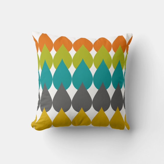 Retro Raindrops2 Cushion (Front)