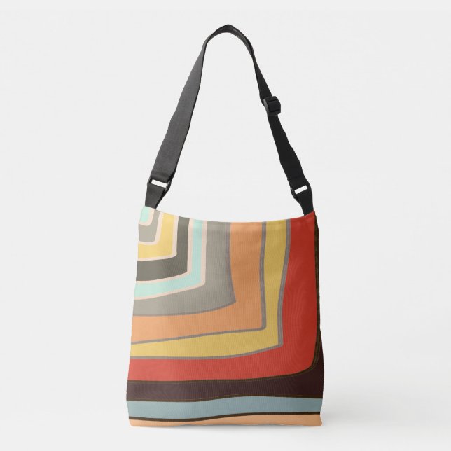Retro Random Colour Block Angles  Crossbody Bag (Front)