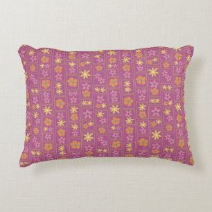Retro Raspberry Patchwork Floral 16"x12" Decorative Cushion