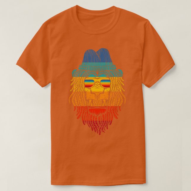 Retro Rasta Lion T-Shirt (Design Front)