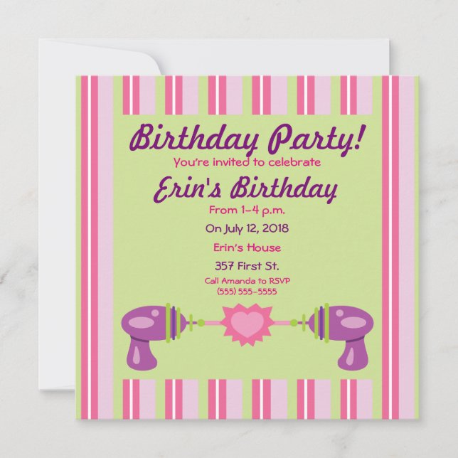 Retro Raygun Love Invitation (Front)