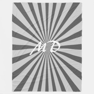 Retro Rays black transparent + your idea Fleece Blanket