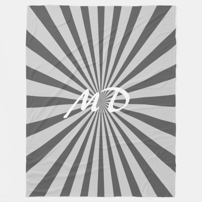 Retro Rays black transparent + your idea Fleece Blanket (Front)