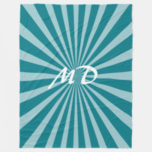 Retro Rays white transparent + your idea Fleece Blanket