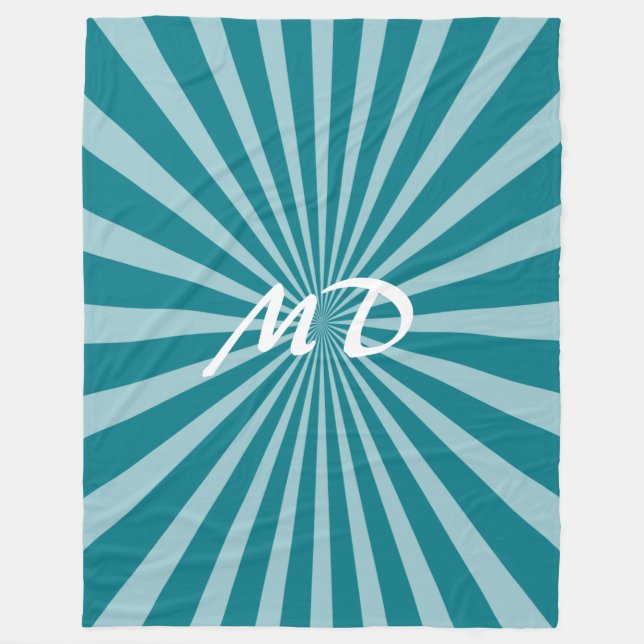 Retro Rays white transparent + your idea Fleece Blanket (Front)