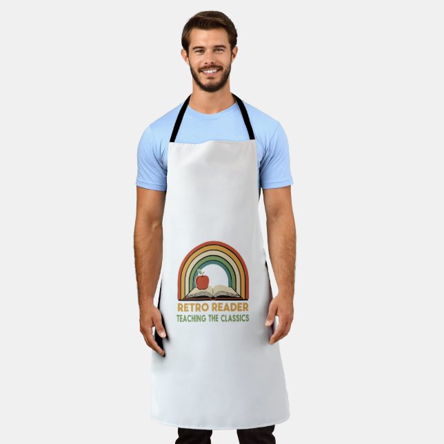  Retro Reader Teaching the Classics | Vintage 70s  Apron (Worn)
