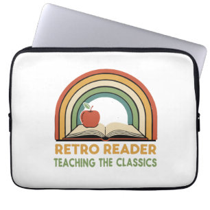  Retro Reader Teaching the Classics   Vintage 70s  Laptop Sleeve