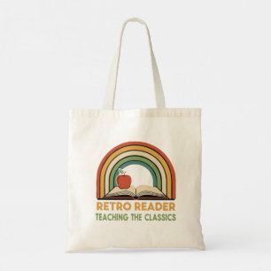 Retro Reader Teaching the Classics Vintage 70s Tote Bag
