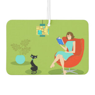 Retro Reading Woman Air Freshener