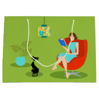 Retro Reading Woman Gift Bag