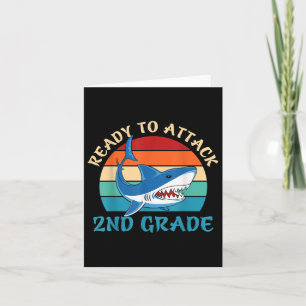 Retro Ready To Attack 2nd Grade First Day Of Schoo Card