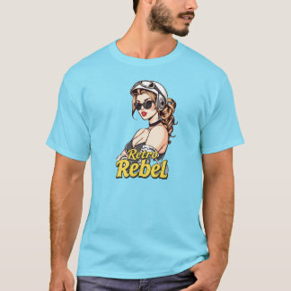 Retro Rebel Vintage Pinup Style Motorcycle T-Shirt