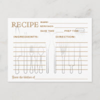 Retro Recipe Card Kitchen Tools Striped
