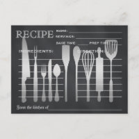 Retro Recipe Card Kitchen Tools Striped