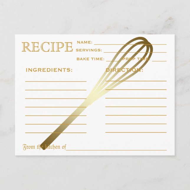Retro Recipe Card Kitchen Tools Striped (Front)