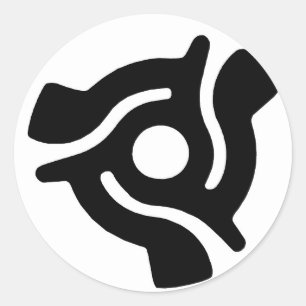 Retro Record Centre Image LP 45s Classic Round Sticker