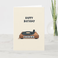 Retro Record Player Birthday Card