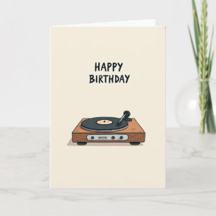 Retro Record Player Birthday Card