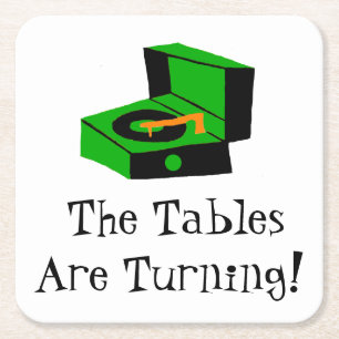 Retro Record Player Paper Coaster