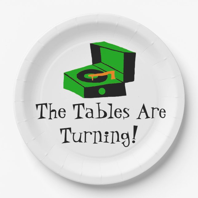 Retro Record Player Paper Plate (Front)