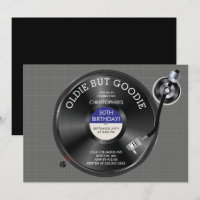 Retro Record Turntable Birthday Party Invitation