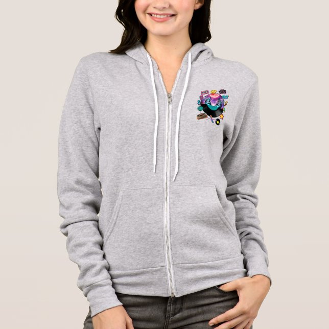 Retro Record, With Wolf And 90s Memorabilia Hoodie (Front)