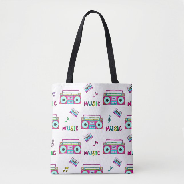 Retro Recorder Tape Seamless Tote Bag (Front)