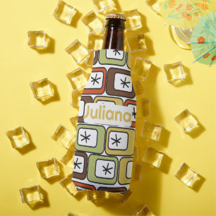 Retro Rectangles with Starbursts  Bottle Cooler