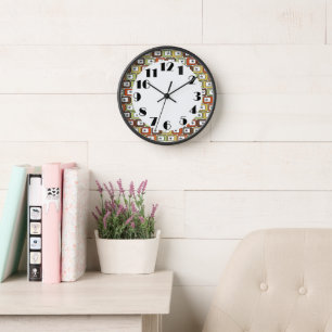 Retro Rectangles with Starbursts  Clock