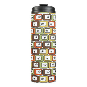Retro Rectangles with Starbursts  Thermal Tumbler