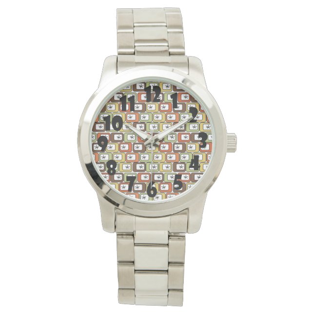 Retro Rectangles with Starbursts  Watch (Front)