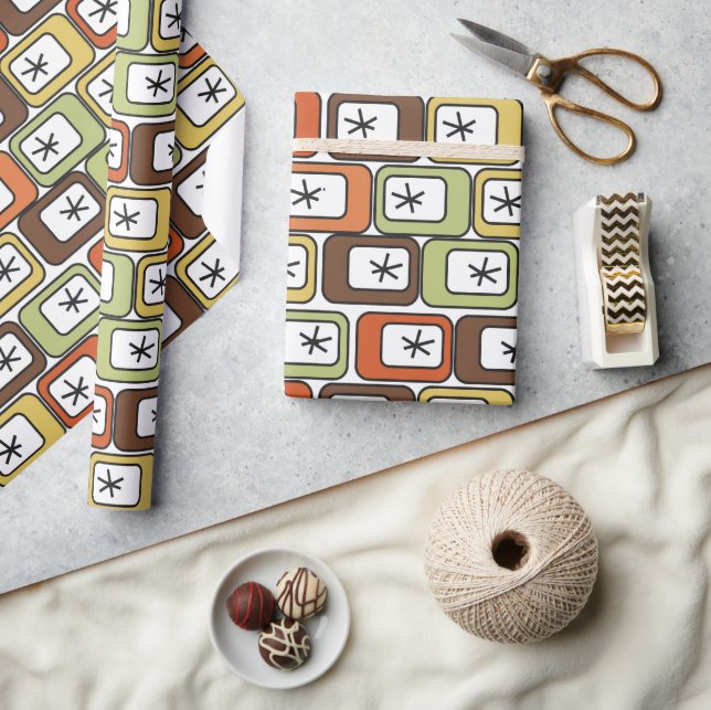 Retro Rectangles with Starbursts  Wrapping Paper (Crafts)