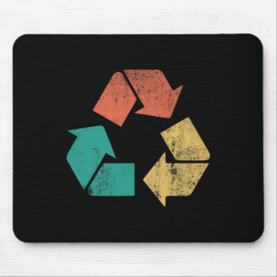 Retro Recycle Logo Protect Nature Earth Day Men Wo Mouse Pad
