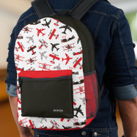 Retro Red and Black WWII Military Aeroplane School