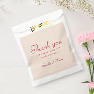 Retro Red And Cream Thank You Bakery Favour Bags