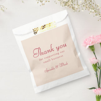 Retro Red And Cream Thank You Bakery Favour Bags