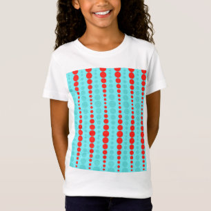 Retro Red and Turquoise Dots Girl's T-Shirt