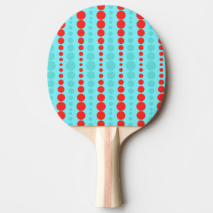 Retro Red and Turquoise Dots Ping Pong Paddle