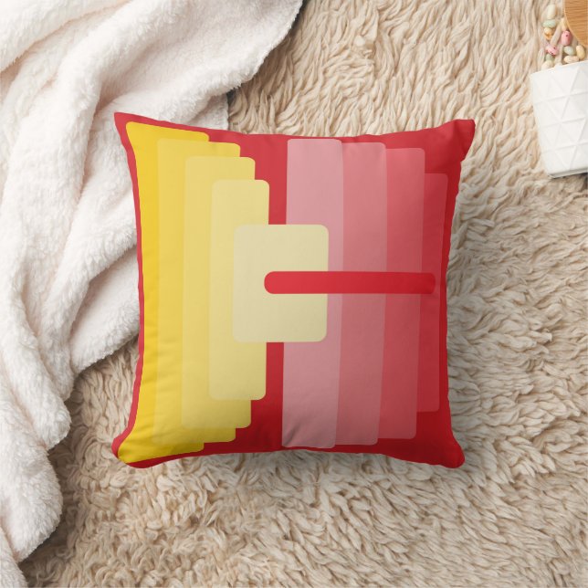 Retro Red and Yellow Cushion (Blanket)