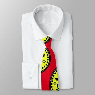 Retro Red And Yellow Paisleys Necktie