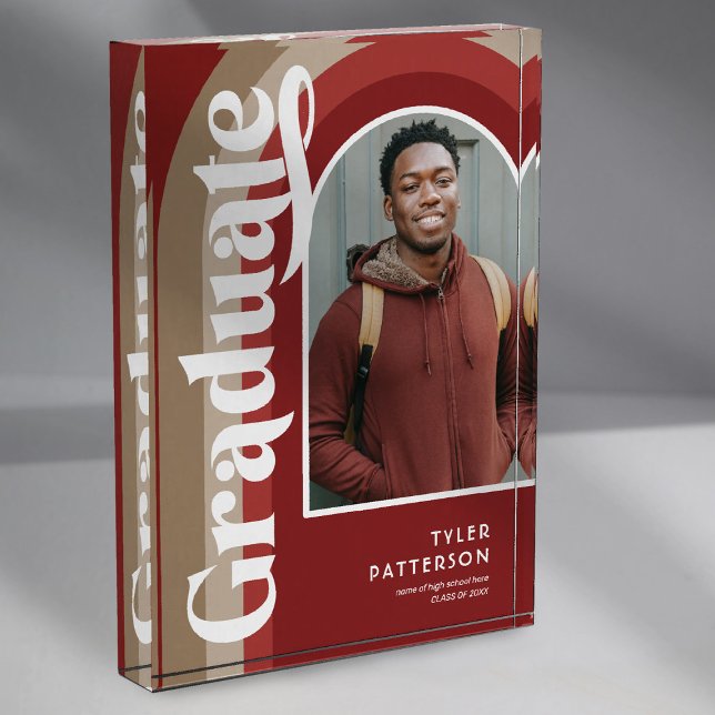 Retro Red Arch Photo 2025 Graduation (Creator Uploaded)