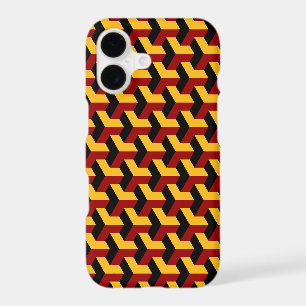 Retro Red Black Barcelona Geometric Block Pattern